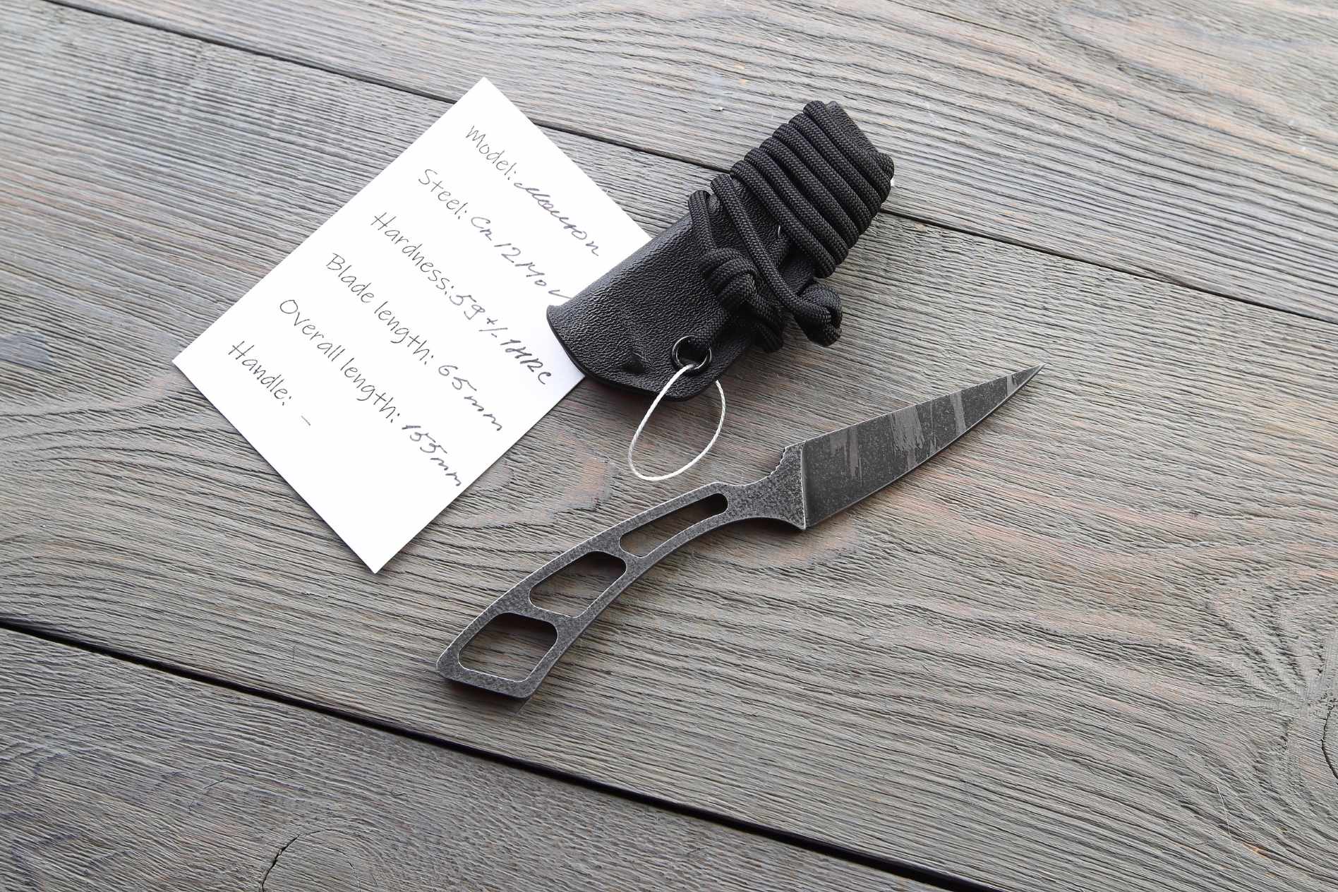 Дизайн без названия, копия, копия (98) Скелетний EDC ніж з кайдексовими ножнами та паракордом